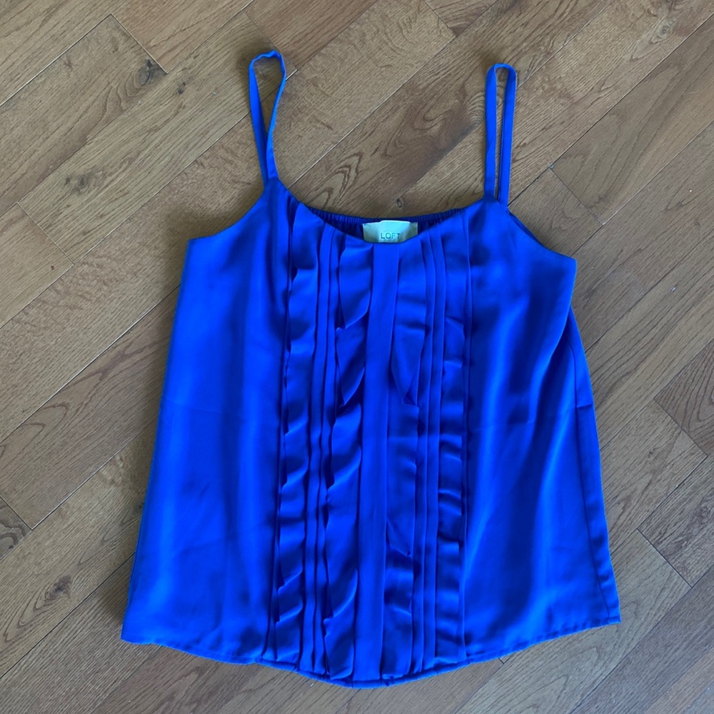 LOFT Royal Blue Ruffle Cami Size XS